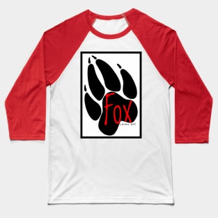 Fox Layng Art logo White/Red Baseball T-Shirt